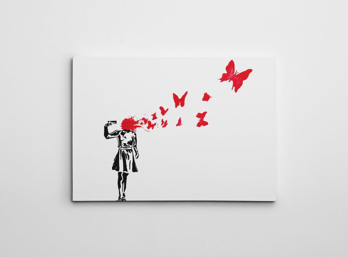Wallity Banksy WY120 Lienzo Decorativo Enmarcado 50 x 70 cm